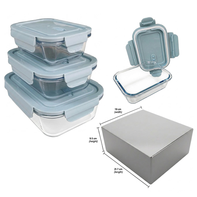 3 in 1 - 3 in 1 Set Borosilicate Glass Container with Lid